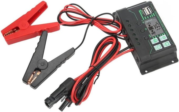 Zonne Laadregelaar - MPPT Controller - Accu Systeem - LCD Instelbaar - 30A - Zwart