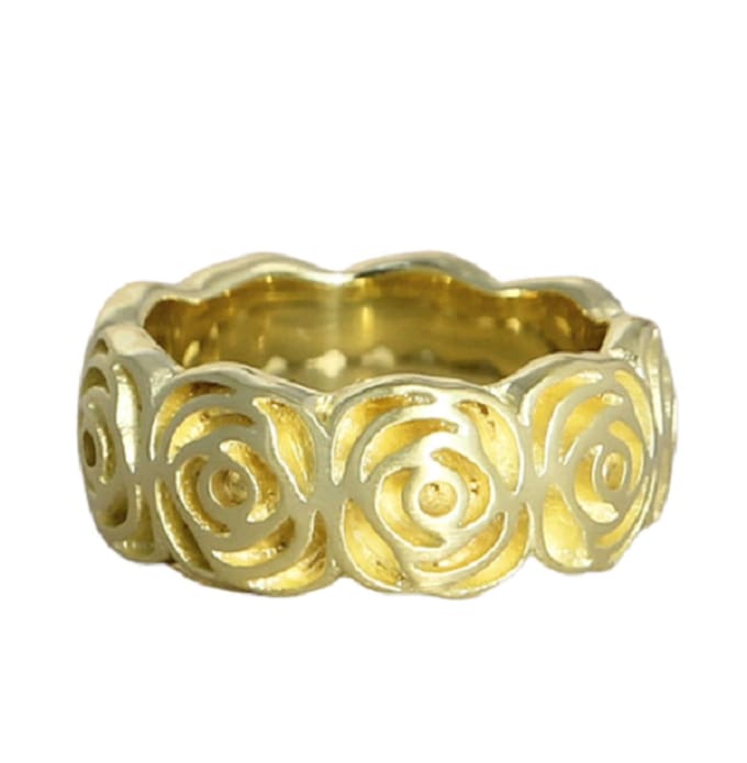 Schitterende 14K Goud Zilveren Ring Roos 16.50 mm. (maat 52) model 20 Carmen|Aanzoeksring|Damesring