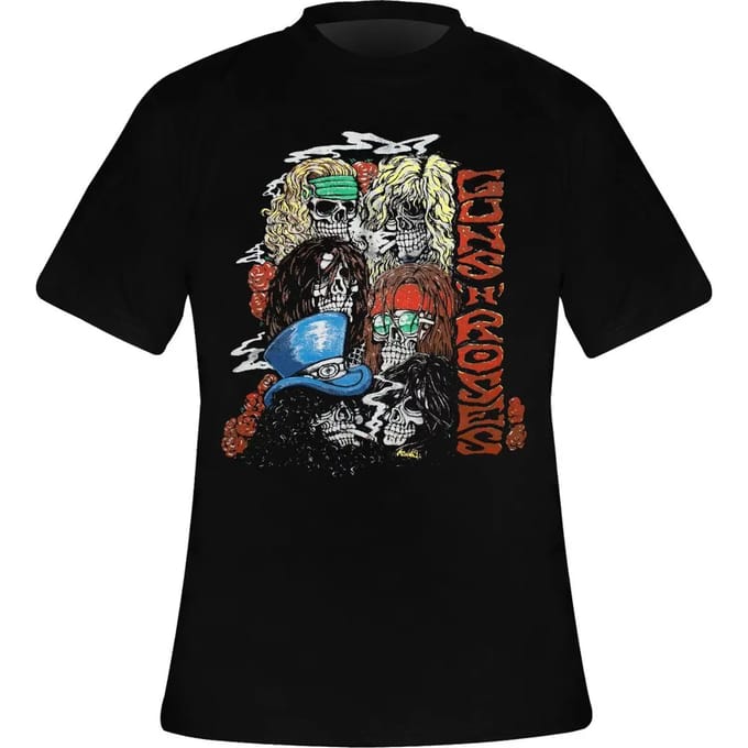 Guns N' Roses - Stacked Skulls Heren T-shirt - M - Zwart