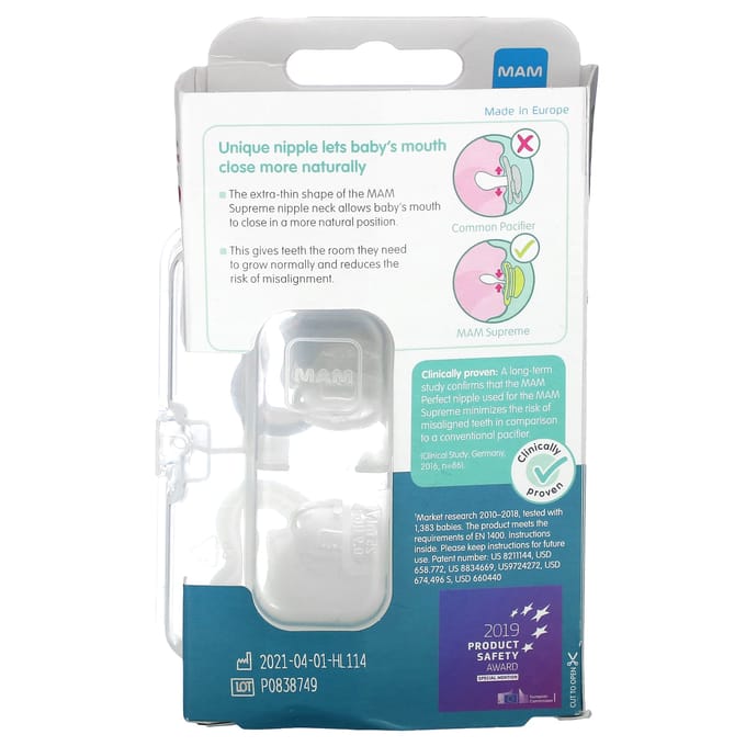 Sucette Nuit Suprême, 0-6 Mois, Transparent, Lot de 2 white