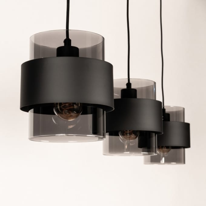 Lumidora Hanglamp 75523 - EIXAMPLE - 3 Lichts - E27 - Zwart - Metaal