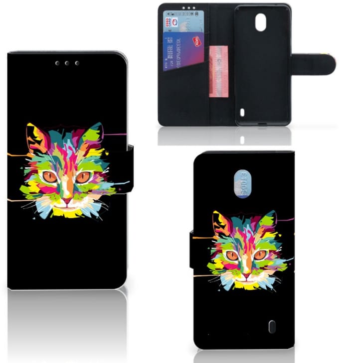 Nokia 1 Plus Leuk Hoesje Cat Color