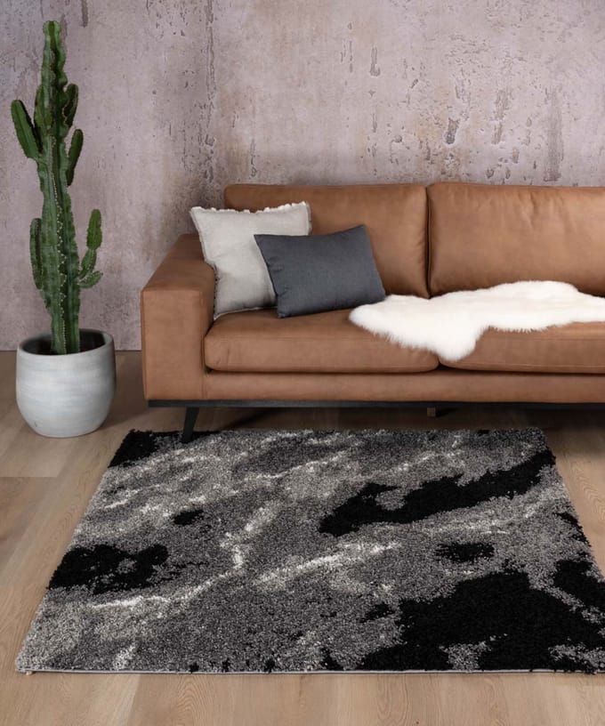 Vierkant vloerkleed marmer - Marble Artisan grijs 200x200