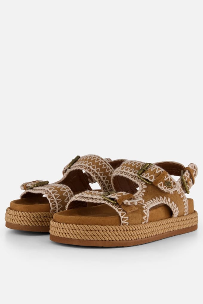 Warmbat Bokhara Sandalen cognac Suede - Maat 39