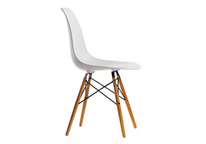 Vitra Eames DSW chair, white - maple