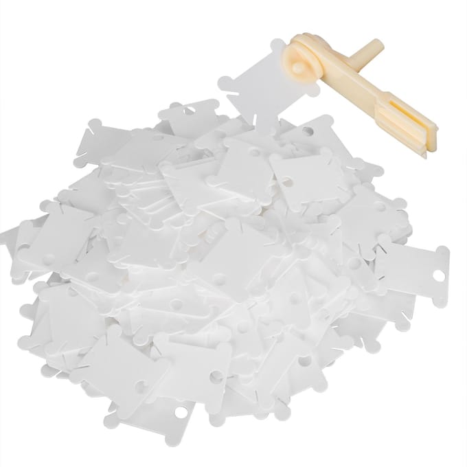 Lot de 200 enrouleurs de fil en plastique pour point de croix, accessoires de couture DIY white