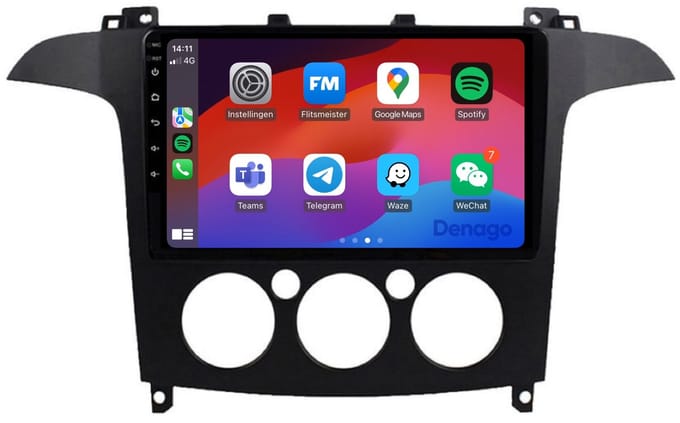 CarPlay autoradio geschikt voor Ford S-Max (2006 t/m 2008) | 9 inch | Android 16 | Draadloos Apple CarPlay & Android Auto | 2GB + 32GB | QuadCore processor | Denago DNG-A136 | 2025 model | 2006 2007 2008 | Bluetooth & Wifi