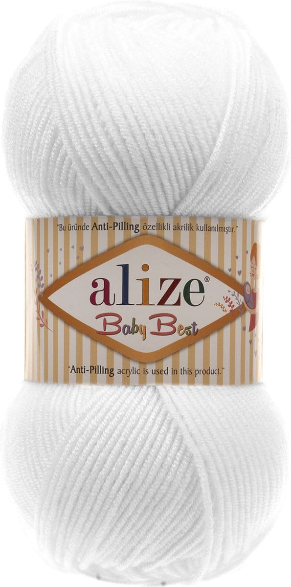 Alize baby beste zachte en delicate witte garen 55