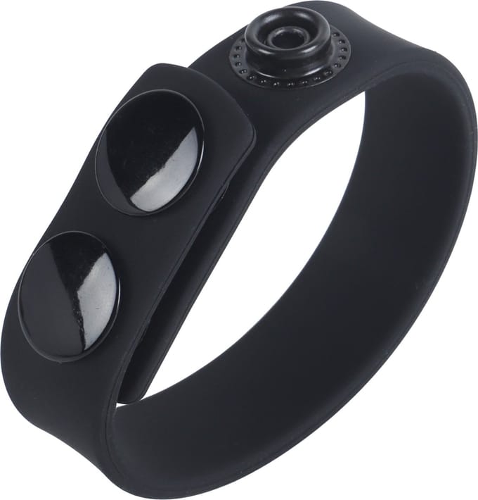 Banoch | Cockring verstelbaar met drukknopen | zwart siliconen | max Ø 5 cm | penisring