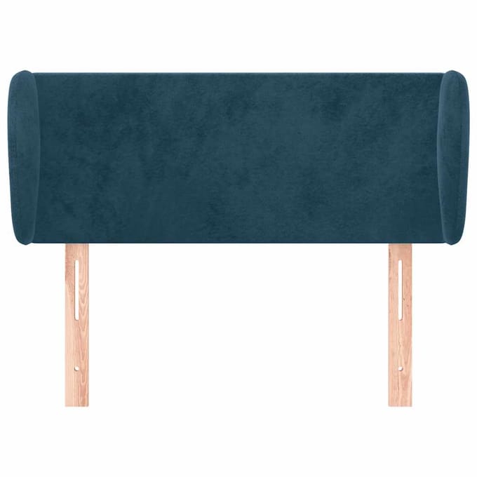 vidaXL Hoofdbord met randen 103x23x78/88 cm fluweel donkerblauw