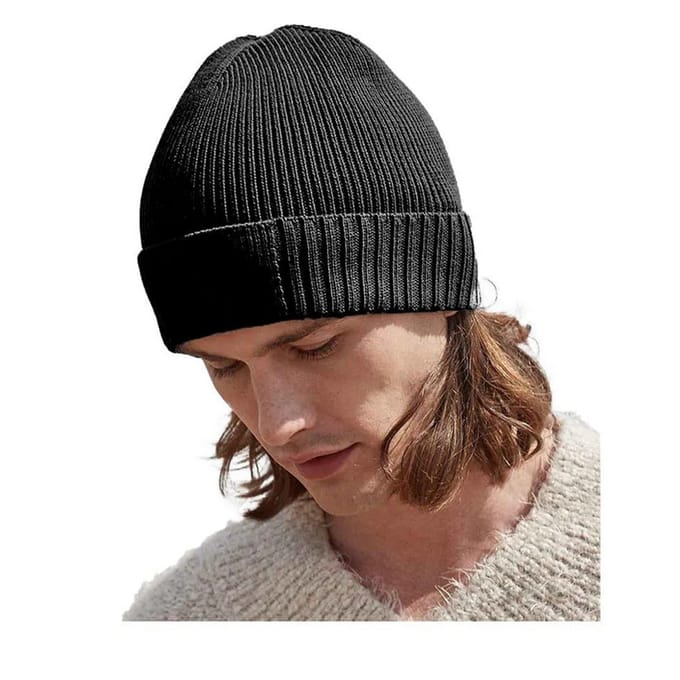 Beechfield Organic Cotton Engineered Patch muts (Zwart)