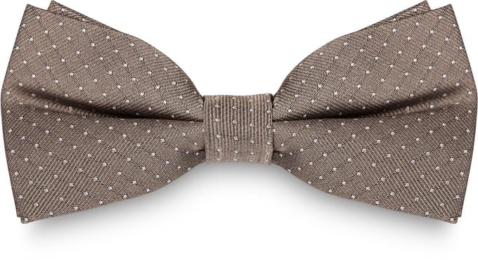 Beige Zijden Polkadot Vlinderdas