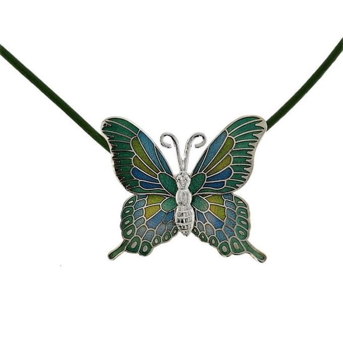 Behave - Vlinder ketting dames - Emaille groen - Boho sieraden trend