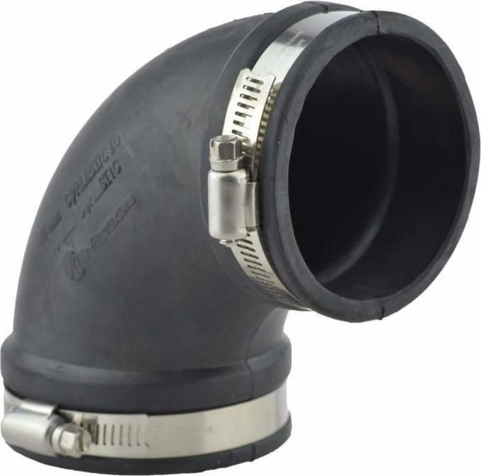 Air Aqua EPDM Flexibele Rubber Knie 110 mm 90 graden