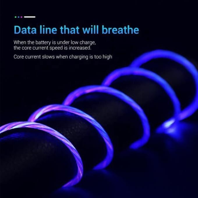 1M magnetische oplader kabel stromend LED-licht Micro USB type c oplaadkabel voor iPhone Samsun IOS Type-c Micro