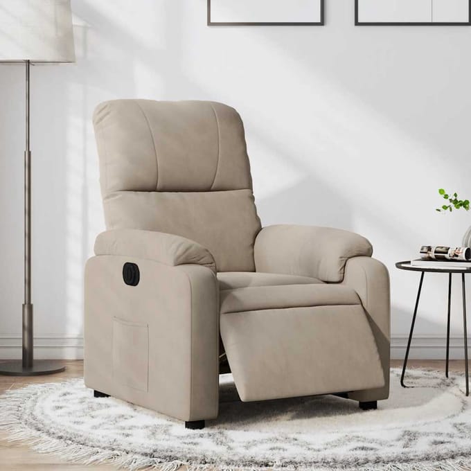 vidaXL - Fauteuil - verstelbaar - elektrisch - microvezelstof - taupe