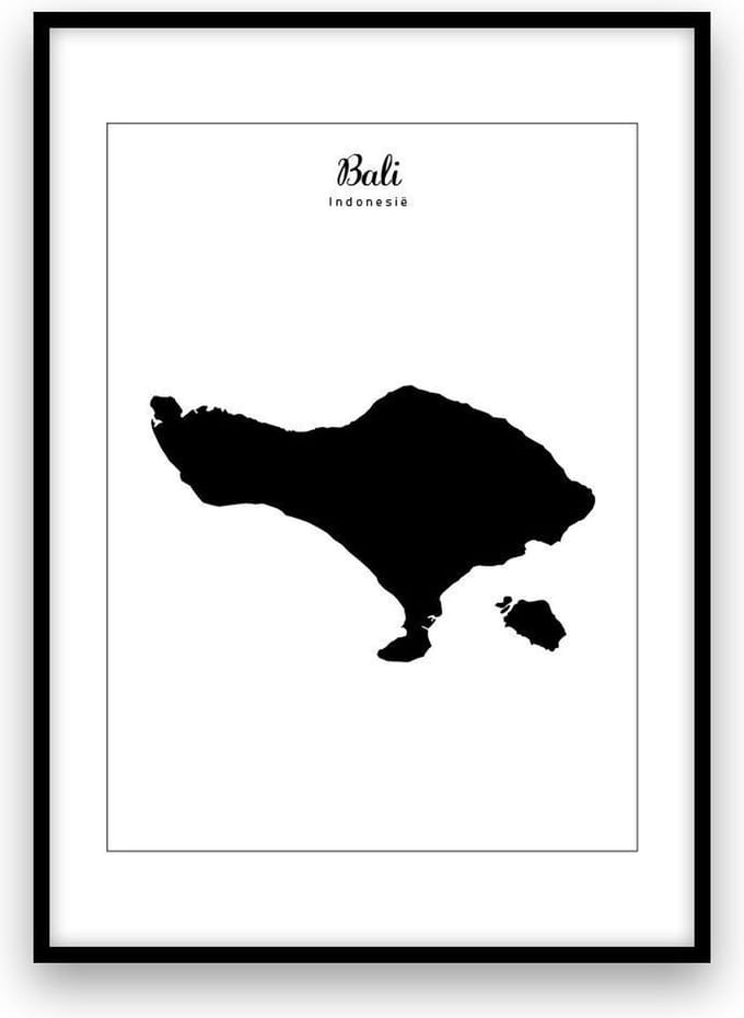 Bali eilandposter - Zwart-wit