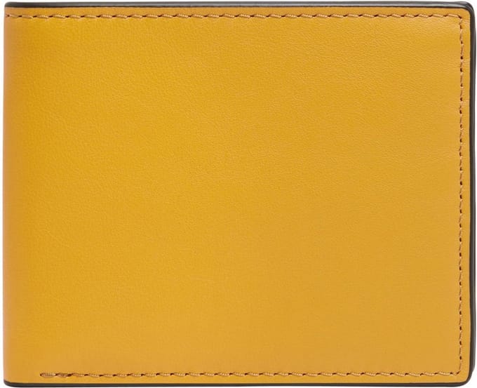 FOSSIL Leren Portemonnee Steven FPW Bifold Wallet Mustard Geel