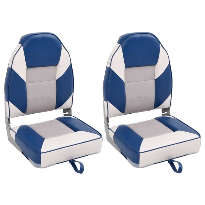 vidaXL - Bootstoelen - 2 - st - inklapbaar - met - hoge - rugleuning - 39x43x58 - cm