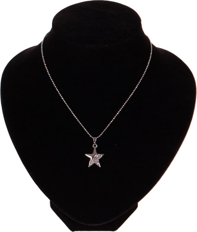 Kinderketting zilverkleurig met strass ster