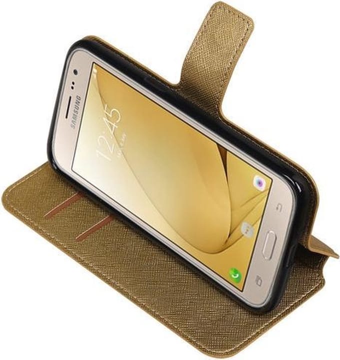 Goud Samsung Galaxy J2 2016 TPU wallet case booktype hoesje HM Book