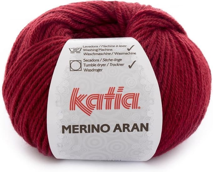 Katia Merino Aran - 51 bordeauxrood - Merinogaren