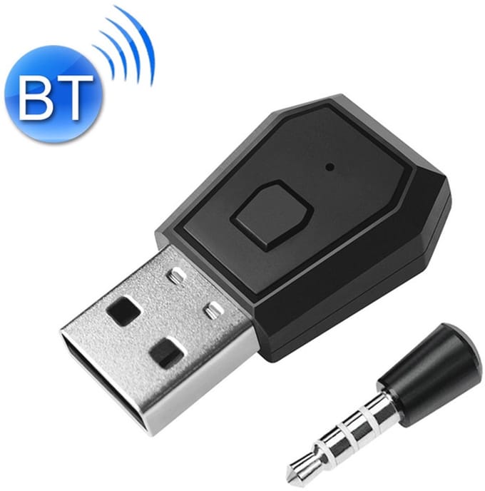USB 4.0 Bluetooth Adapter - Zender & Ontvanger voor o.a. PS4, PS5, Switch, PC - met 3.5mm jack AUX - Draadloze Audio via USB - zwart