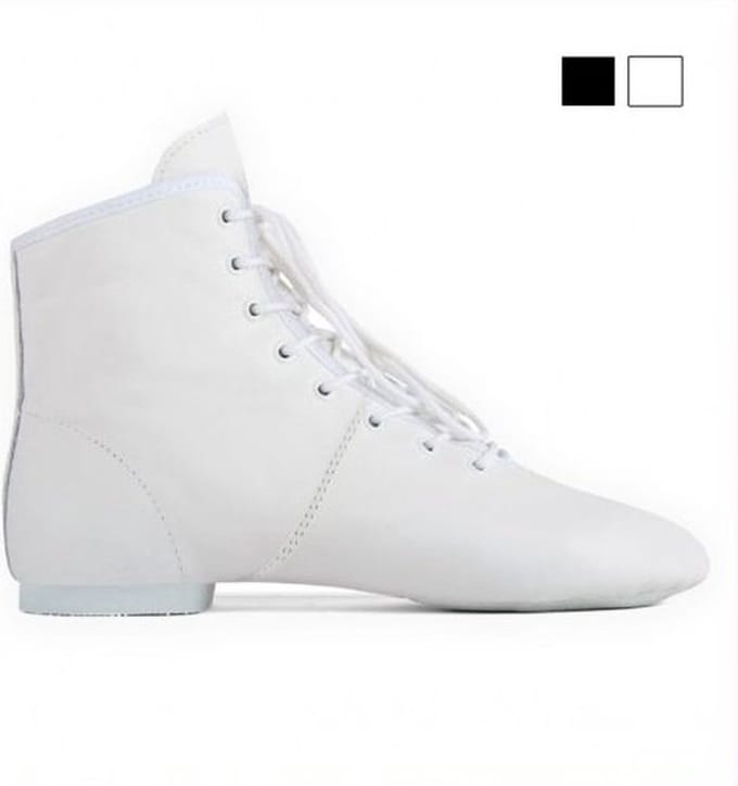 Dancer Dancewear® Jazzlaarzen leer | Splitzool jazzboots | Wit | Rubberen zool | Jazzdans | Gardedans | “Broadway” | Maat 36