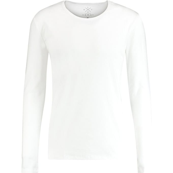 Kultivate T-shirt Lange Mouw Ronde Hals Wit  2XL
