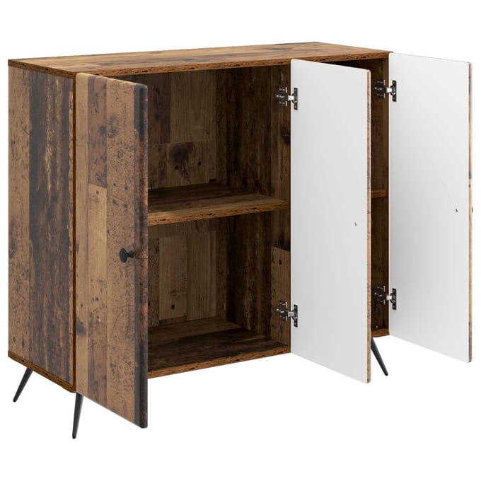 vidaXL - Dressoir - Oud - hout - 89 - x - 34,5 - x - 80 - cm - Bewerkt - hout