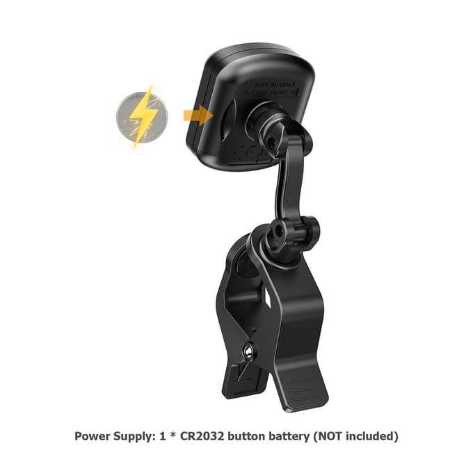 AROMA Clip-on Tuner Mini draagbaar digitaal stemapparaat Multifunctioneel LCD-scherm Roterende clip zwart