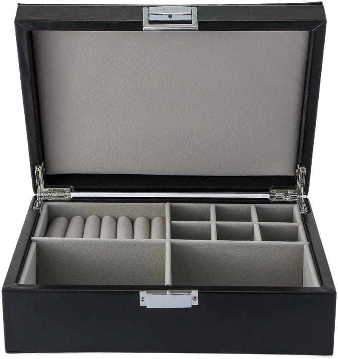 Emilie collection - sieradendoos - luxe juwelendoos - zwart - beautycase - maat medium