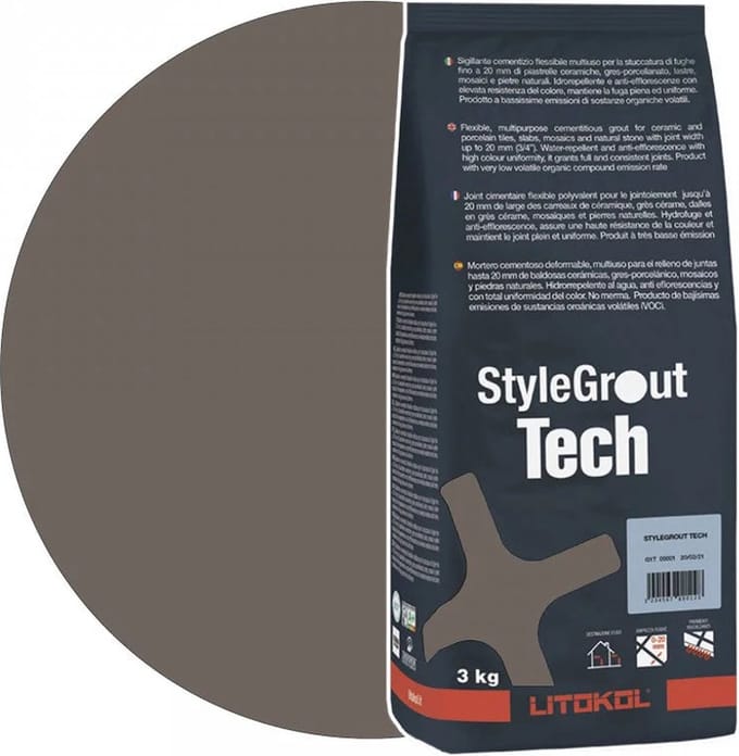 Litokol Stylegrout tech grey-3 voeg 3 kg - Voegmiddel - Kleur Grijs
