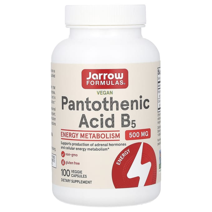 Jarrow Formulas, Acide pantothénique B5, 500 mg, 100 gélules végétales