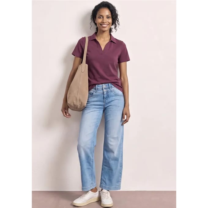Poloshirt met korte mouwen en gespleten hals
