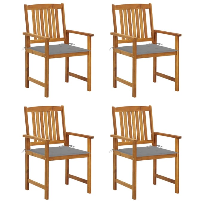 vidaXL - Tuinstoelen - 4 - st - met - kussens - massief - acaciahout