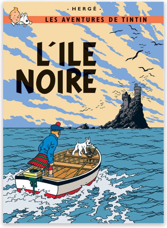Kuifje Postkaart L'ile Noire