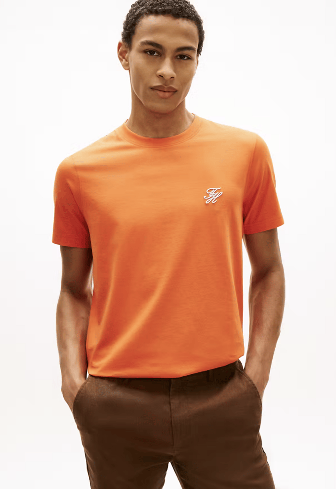 Tommy Hilfiger Script Monogram T-shirt Brilliant Orange Taglia: M | Magliette basic Outlet | Uomo | Arancione