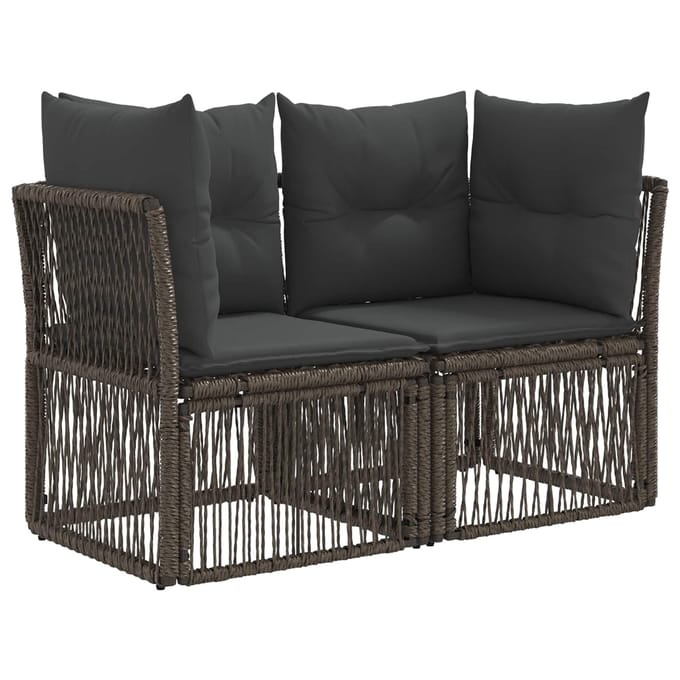 vidaXL - Tuinbank - Set - 8 - st - 8-zits - Grijs - poly - rattan