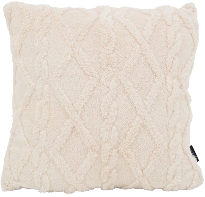 Sierkussen Furry Cross Crème | 45 x 45 cm | Polyester
