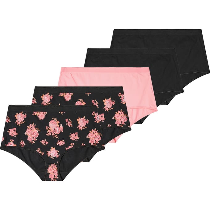 Yours Yourset Set Van 5 Oranje Maxislips Met Bloemenprintsize 42-44