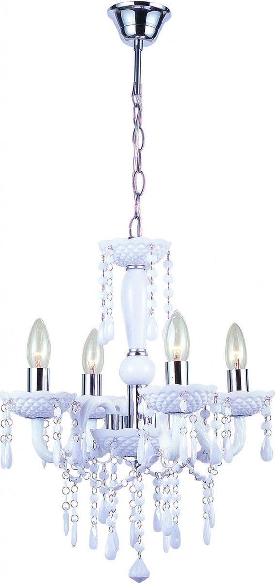 Kroonluchter Globo Cuimbra LED - Chroom - Wit - Acryldecoratie kristallen 1215