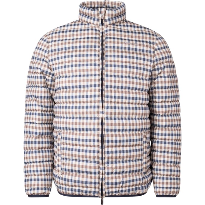 Aquascutum Active 100GR Mock Neck Beige Geruit Jasje