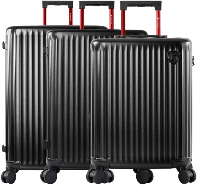 HEYS trolley Smart Luggage 3pc Set Black zwart 76cm