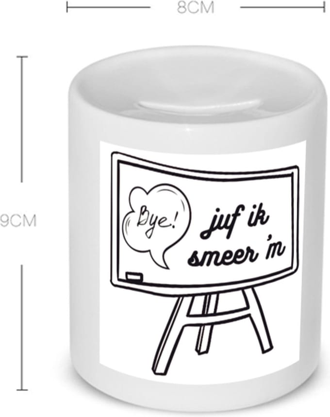 Akyol - juf ik smeer ´m Spaarpot - Juf - juf - leraar - 350 ML inhoud