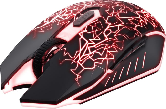 Trust Draadloze Gaming Muis - Met Verlichting - 2000 DPI - Zwart