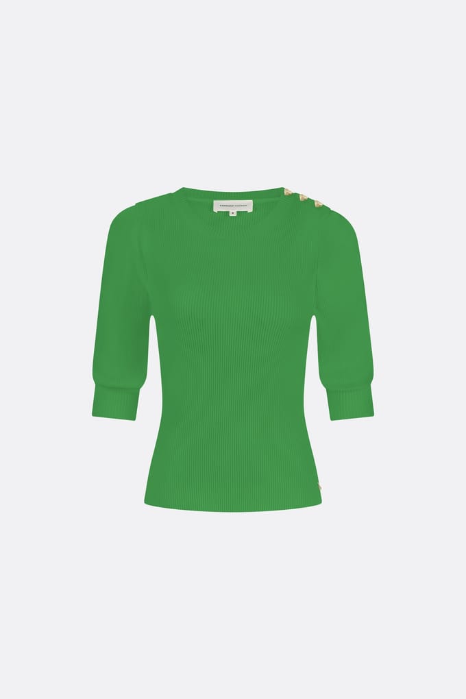 Fabienne Chapot Lillian Short Sleeve Pullover Green Apple Maat: S | Longsleeves Outlet | Dames | Groen