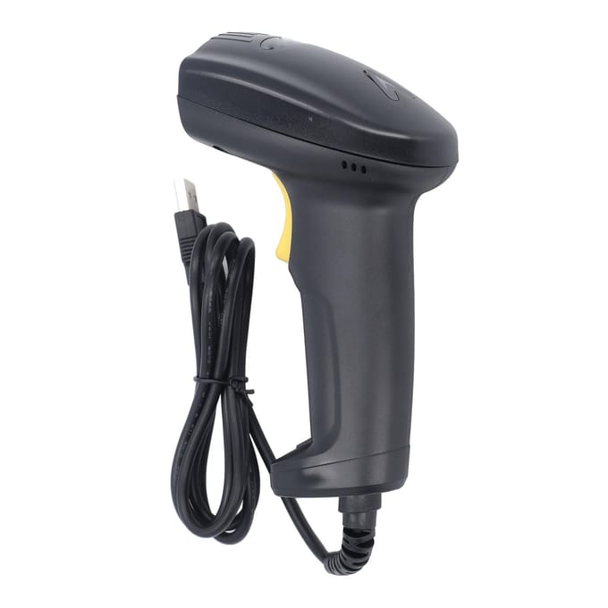USB Bekabelde Barcodescanner 1D Barcode Scanpistool Handheld Barcodelezer voor Winkel Supermarkt black