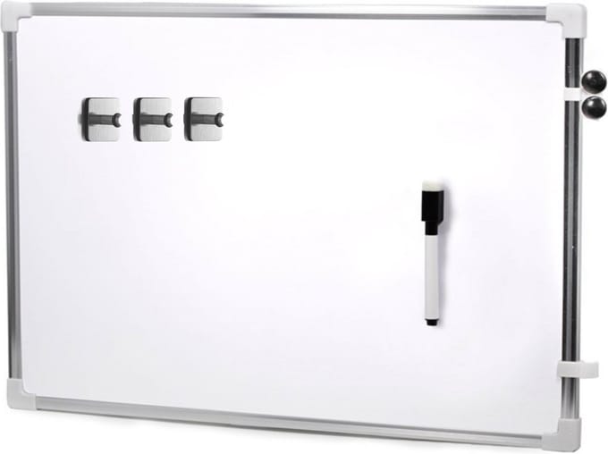 Concorde magnetisch whiteboard - memobord - met marker/ophanghaak magneten - 60 x 40 cm