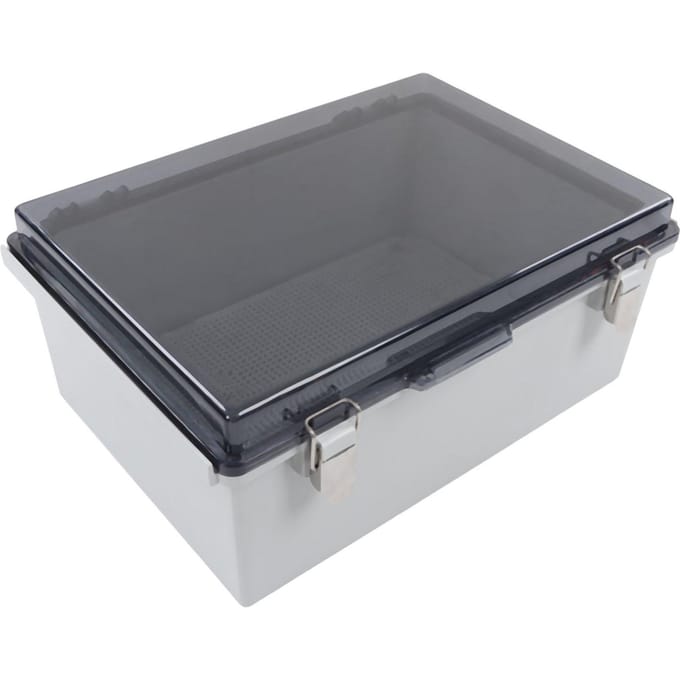 Boîte de jonction électrique étanche Couvercle transparent Boîtier électrique résistant aux intempéries pour usage extérieur Gris
